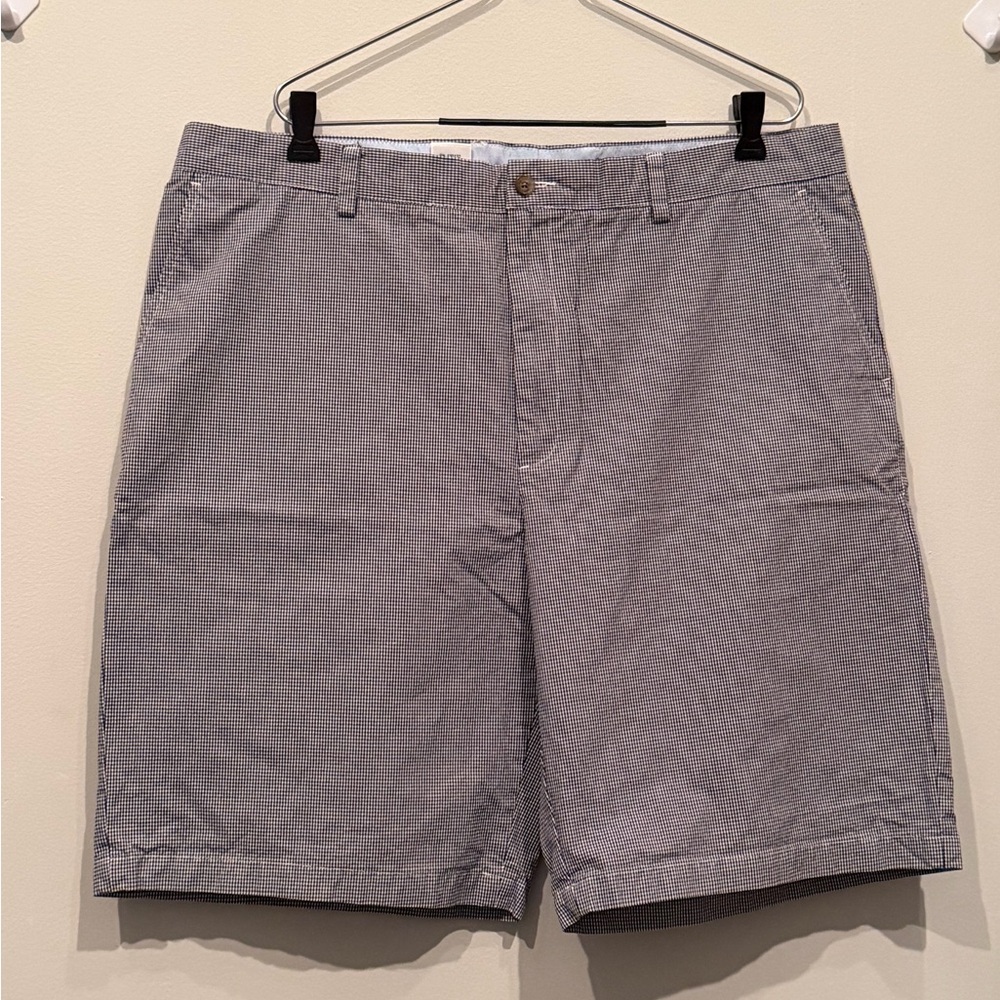 Bobby Jones Men's Micro-Check Flat Front Shorts - Light Gray & Blue